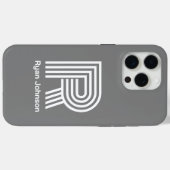 モダン モノグラム グレー Case-Mate iPhoneケース (裏面 (横))