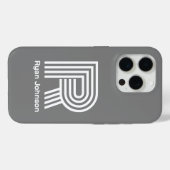 モダン モノグラム グレー Case-Mate iPhoneケース (裏面 (横))