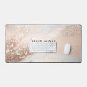 モダン，モノグラム，サロン,グリッター（模倣） デスクマット (キーボード&マウス)