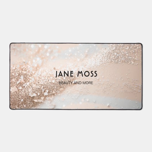 モダン，モノグラム，サロン,グリッター（模倣） デスクマット (正面)