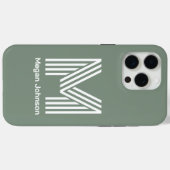 モダン モノグラム セージグリーン Case-Mate iPhoneケース (裏面 (横))
