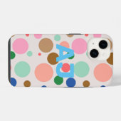 モダン モノグラム ドット柄 iPhoneケース (裏面横)