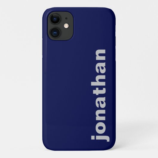 モダン モノグラム ネイビーブルー Case-Mate iPhoneケース (裏面)