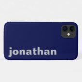 モダン モノグラム ネイビーブルー Case-Mate iPhoneケース (裏面(横))