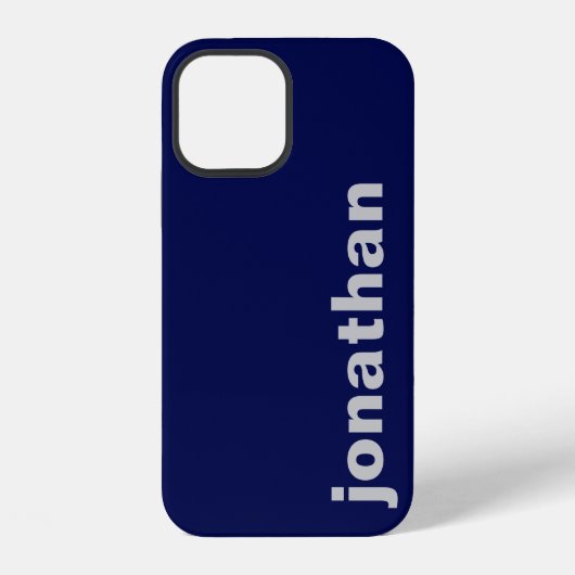 モダン・モノグラム ネイビーブルー iPhoneケース (裏面)