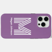 モダン モノグラム パープル Case-Mate iPhoneケース (裏面 (横))