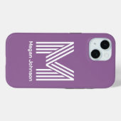 モダン モノグラム パープル Case-Mate iPhoneケース (裏面 (横))