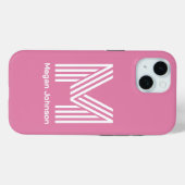 モダン・モノグラム ピンク Case-Mate iPhoneケース (裏面 (横))