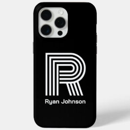 モダン モノグラム ブラック  iPhone 15 PRO MAXケース