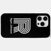 モダン モノグラム ブラック Case-Mate iPhoneケース (裏面 (横))
