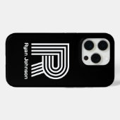 モダン モノグラム ブラック Case-Mate iPhoneケース (裏面 (横))