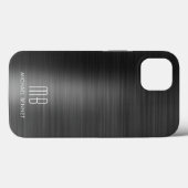 モダン モノグラム ブラック Case-Mate iPhoneケース (裏面 (横))