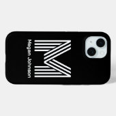 モダン モノグラム ブラック Case-Mate iPhoneケース (裏面 (横))