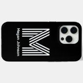 モダン モノグラム ブラック Case-Mate iPhoneケース (裏面 (横))