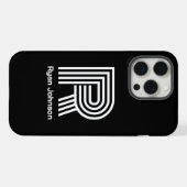 モダン モノグラム ブラック iPhoneケース (裏面横)