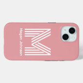 モダン モノグラム ブラッシュ ピンク Case-Mate iPhoneケース (裏面 (横))