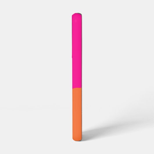 モダン モノグラム ホットピンク オレンジ SAMSUNG GALAXYケース (左側面)