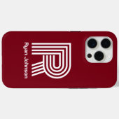 モダン モノグラム マロン Case-Mate iPhoneケース (裏面 (横))