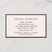 モダン、モノグラム、ライトピンクの名刺 名刺 (裏面)