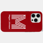 モダン モノグラム レッド Case-Mate iPhoneケース (裏面 (横))