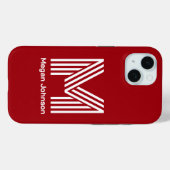 モダン モノグラム レッド Case-Mate iPhoneケース (裏面 (横))