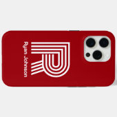 モダン モノグラム レッド Case-Mate iPhoneケース (裏面 (横))