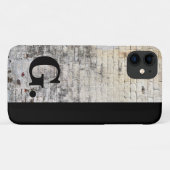 モダン モノグラム レトロレンガの壁 男性用  Case-Mate iPhoneケース (裏面(横))