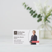 モダン、モノグラム、不動産仲介業者、不動産、写真 名刺 (スタンド正面)