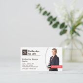 モダン、モノグラム、不動産仲介業者、不動産、写真 名刺 (スタンド正面)