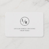 モダン,モノグラム,円,灰色の名刺 名刺 (正面)