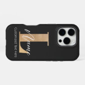 モダン モノグラム 名前入りイニシャルL iPhoneケース (裏面横)