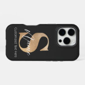 モダン モノグラム 名前入りイニシャルS iPhoneケース (裏面横)