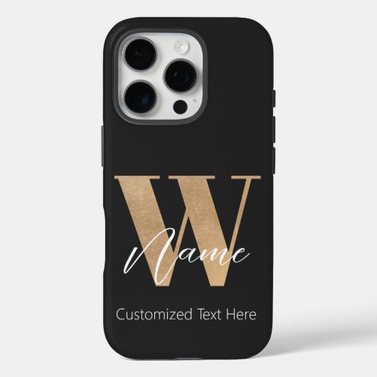 モダン モノグラム 名前入りイニシャルW 名前入りギフト Case-Mate iPhoneケース (裏面)