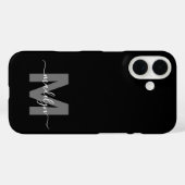 モダン モノグラム 名前 縮小文字 Case-Mate iPhoneケース (裏面 (横))