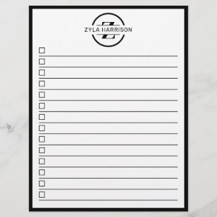 モダン モノグラム 名前 To Do リスト チラシ