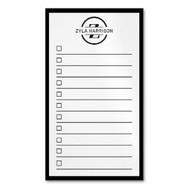 モダン モノグラム 名前 To Do リスト マグネット名刺