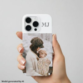 モダン モノグラム 1 写真 ホワイト iPhone 16 PROケース