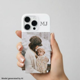 モダン モノグラム 1 写真 ホワイト iPhone 16 PROケース