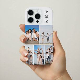 モダン モノグラム 5 枚フォトコラージュ クラウドダンサー ホワイト iPhone 16 PROケース