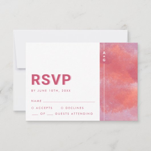 モダン モノグラム RSVP カード (正面)
