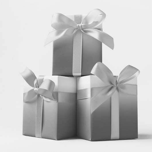 モダン モノトーン グレー オンブレ ラッピングペーパー