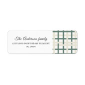 モダン モンタウク グリッド グリーン & ベージュ ラベル (正面)