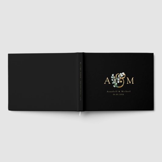 モダン,ユエレガントカリプタス・アンパ結婚サンド ゲストブック (全面)