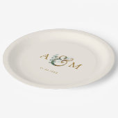 モダン,ユエレガントカリプタス・アンパ結婚サンド ペーパープレート (アングル)