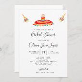 モダン ユニーク フィエスタ ソンブレロ ブライダル シャワー 招待状 (正面/裏面)