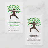モダン、ヨガの健康インストラクター、木 名刺 (正面/裏面)