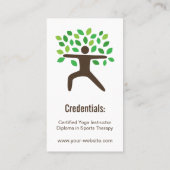 モダン、ヨガの健康インストラクター、木 名刺 (裏面)