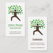 モダン、ヨガの健康インストラクター、木 名刺 (正面/裏面)
