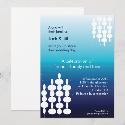 モダン ライツ 5x7 招待状 (正面/裏面)