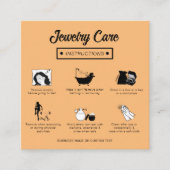 モダン ライトオレンジ ミニマリスト ジュエリー ケアガイド エンクロージャーカード (正面)